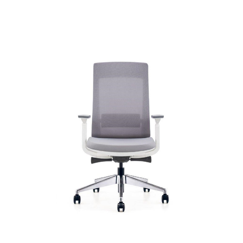Polyester Blend Task Chair, Gray, White/Gray