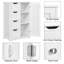 Wooden Bathroom Storage Cabinet With 4 Drawers & Cupboard, Gray-157620402