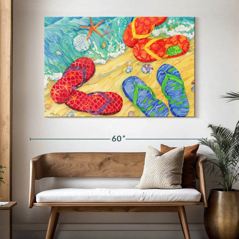 Gillard Tide Pool Flip Flops, 34" H x 51" W