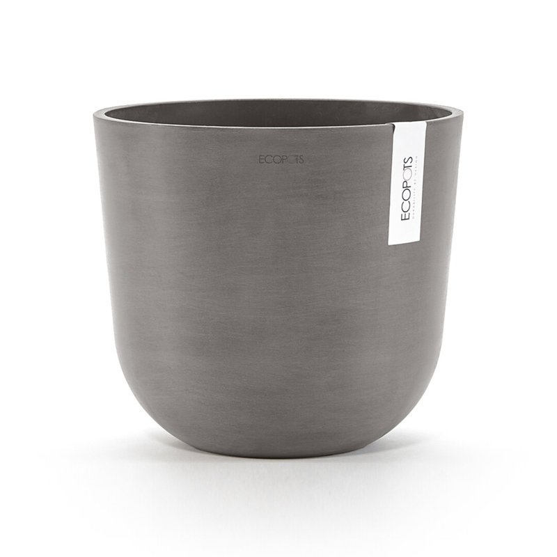 Ecopots Oslo Indoor/Outdoor Modern Recycled Plastic Flower Pot Planter, 8.5" H x 10" W x 10" D, Taupe