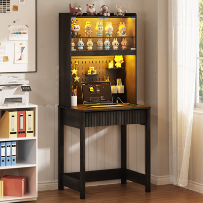 Computer Desk with Built-In Electrical Outlet
