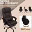 Fauteuil inclinable vibrant Vibration Massage, similicuir brun, hauteur réglable, repose-pieds réglable de 6 pieds, inclinable, repose-pieds, revêtement