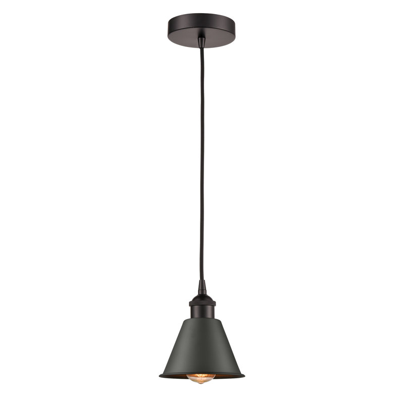 Luminaire suspendu conique 1 lumière, H 14,75 po x l 12 po x P 12 po, Bronze huilé, Bronze huilé
