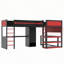 Lit mezzanine de jeu en forme de L avec lumières DEL multicolores et ports USB-1208346900