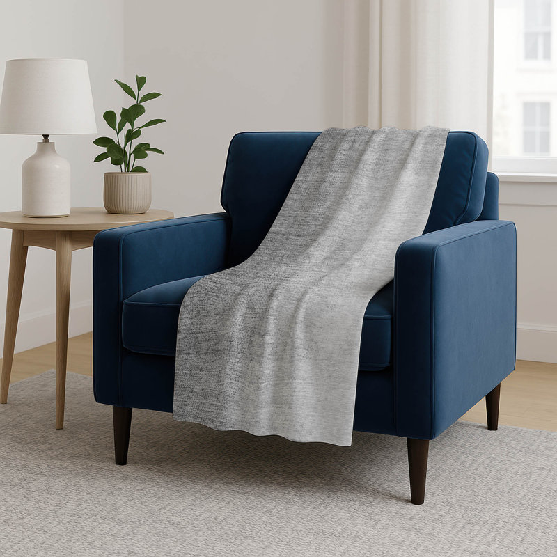 Jeté Sherpa ASB822 moderne lavable à la machine Addison, Gris