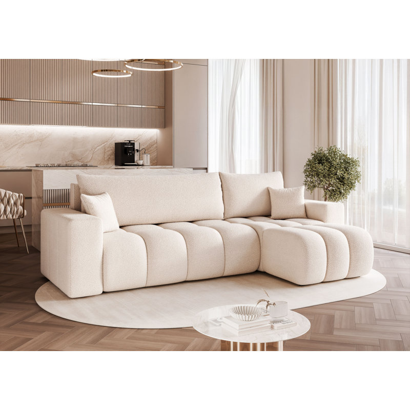 3 Seater Sofa Bed, Right Hand Facing, Cream