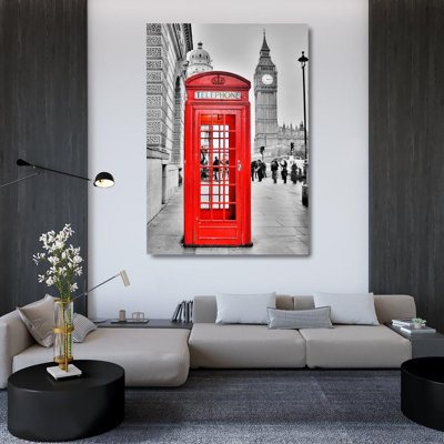 «Red Barrel Studio® Terrible, Aurelien Gallery», art sur toile tendue sous le titre: London, téléphone TG5807