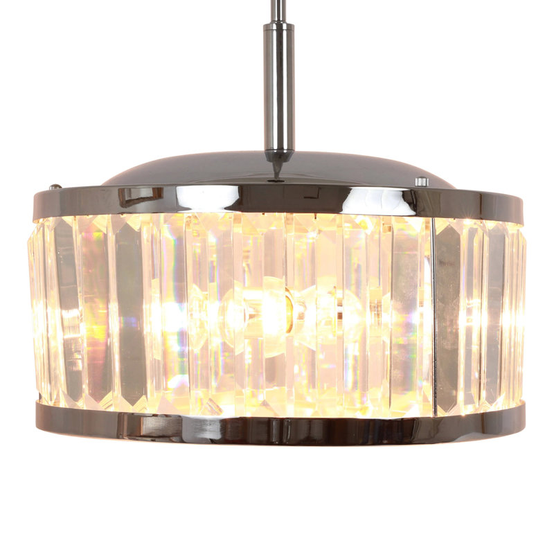 Luminaire suspendu tambour 3 lumières unique/statement avec accents de cristal Toups