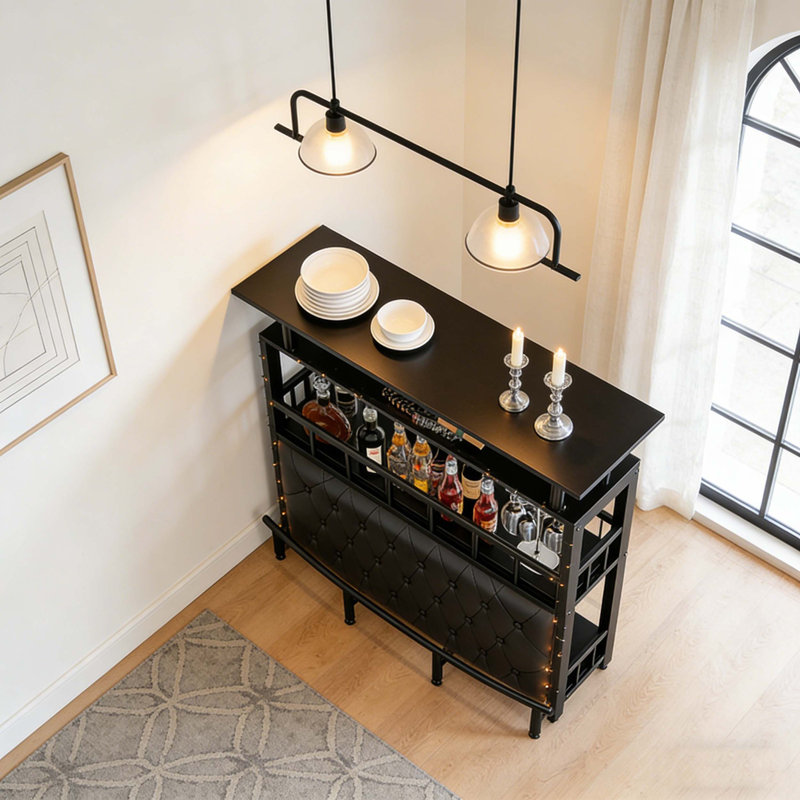 Bar pour bar avec rangement et repose-pieds Liquor Home