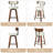 Swivel Counter Height Bar Stools Set of 4, Faux Leather Kitchen Stools Upholstered Barstools with Back, Walnut Wood Legs, Mid Century Island Chairs Counter Stools, 26" Seat Height-2017953366