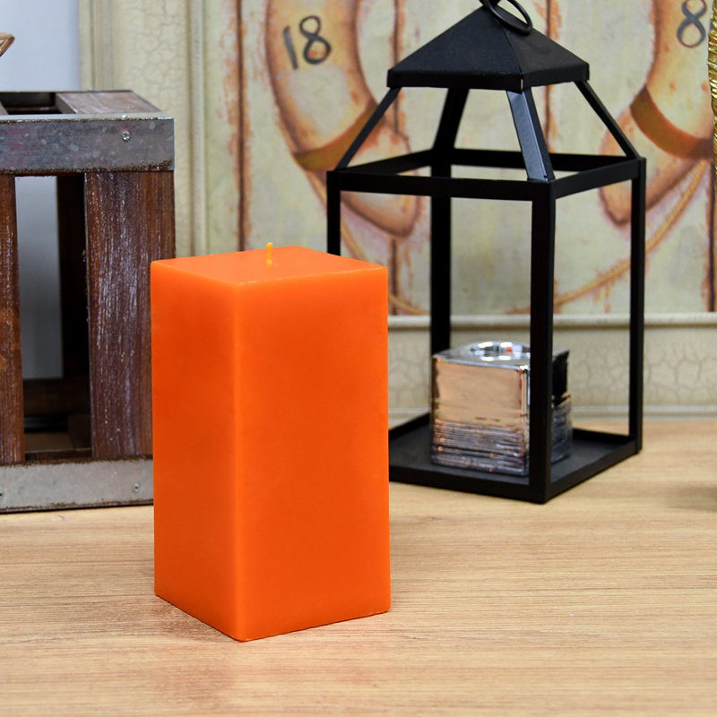 Bougie colonne, Orange, H 6 po x l 3 po x P 3 po, Ensemble de 12