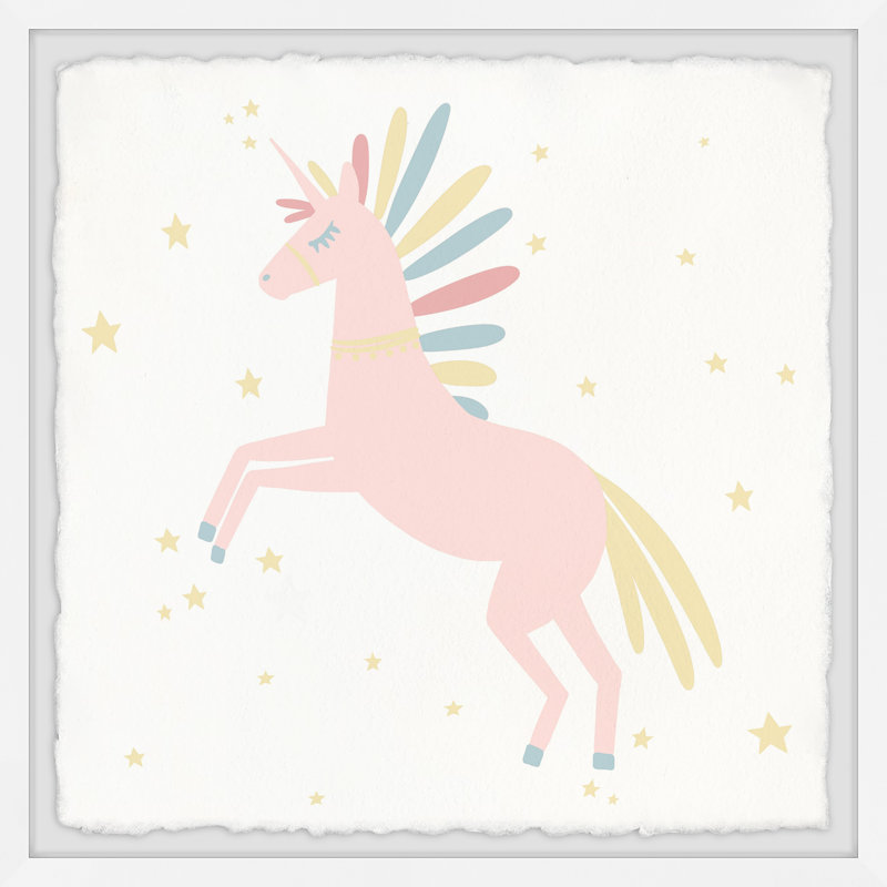 Ensemble d’art encadré 2 pièces licorne star Jettie, H 12 po x l 12 po x P 1,5 po