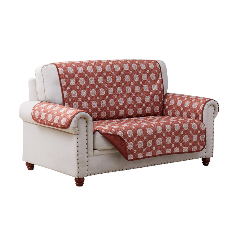 Housse pour causeuse à coussins carrés/rectangulaires, Polyester rouge mandala