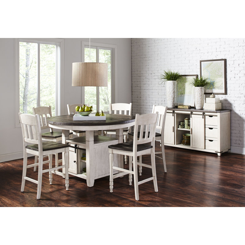 Karley Pine Round Solid Wood Dining Table
