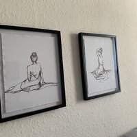 Meisel Feminine Figures Sketch 2-Piece Framed Glass and Matted Wall Art Set Three Posts