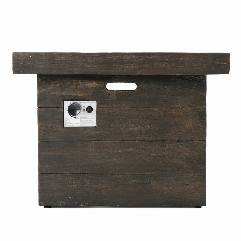 32" Wood Square Mgo Fire Pit Brown - 40,000 Btu, Brown