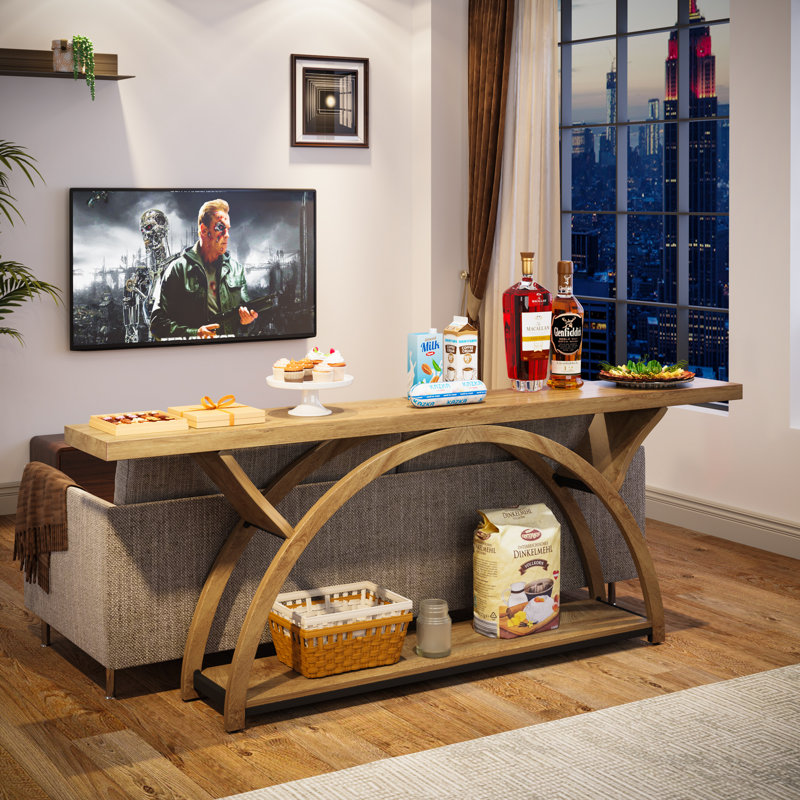 85cm Console Table, Light Brown