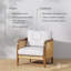 Chaise de patio rembourrée Boho avec structure en bois massif-2045418507