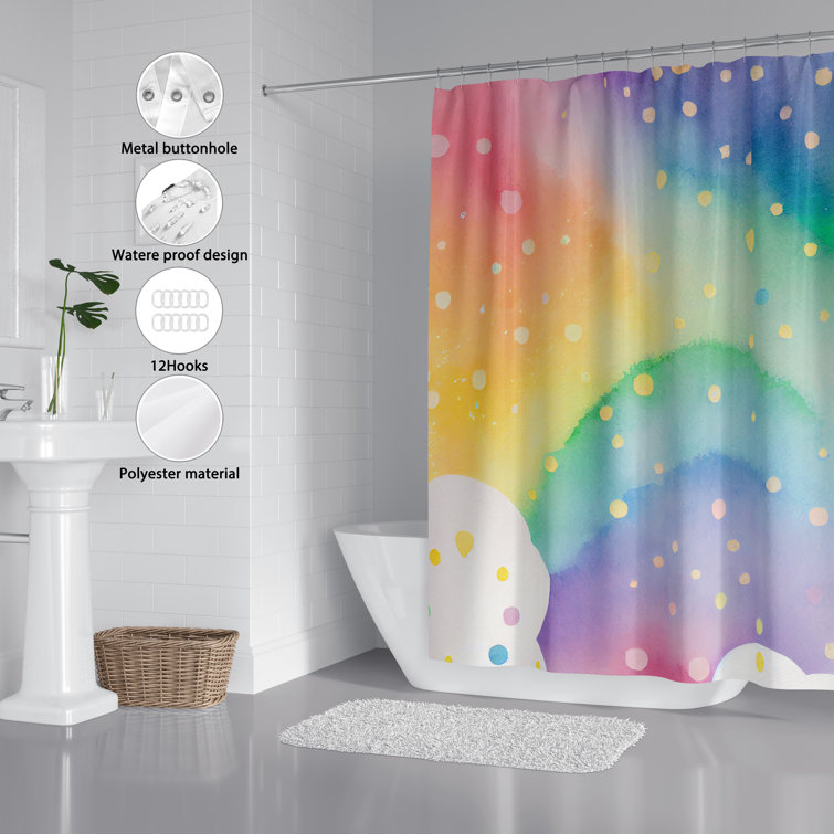 Frozen Shower Curtain, Anime Shower Curtain Window Shower Curtain  Waterproof Shower Hooks For Shower Curtain Kids Shower Curtain Hooks 