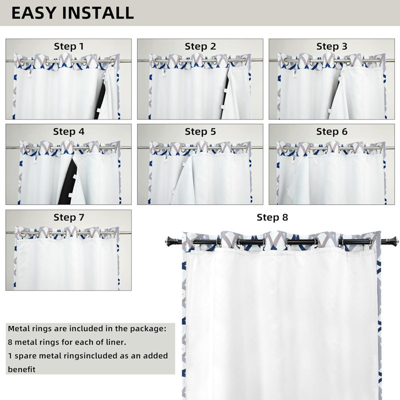 Lavrentios Blackout Curtain Single Panel, 50" W x 80" L