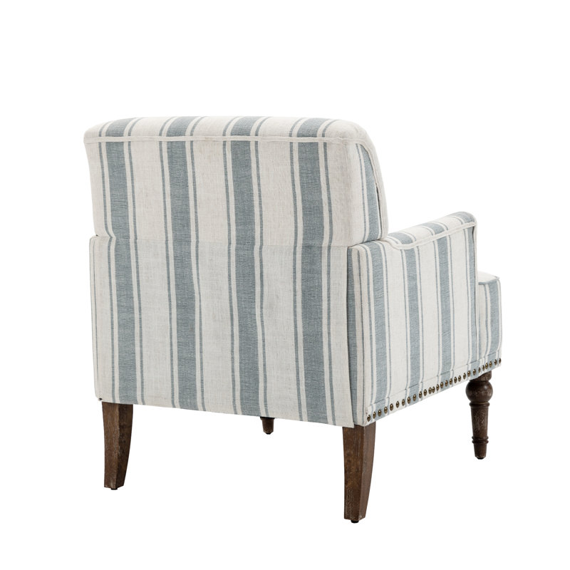 Fauteuil Iliana, Lin rayé bleu