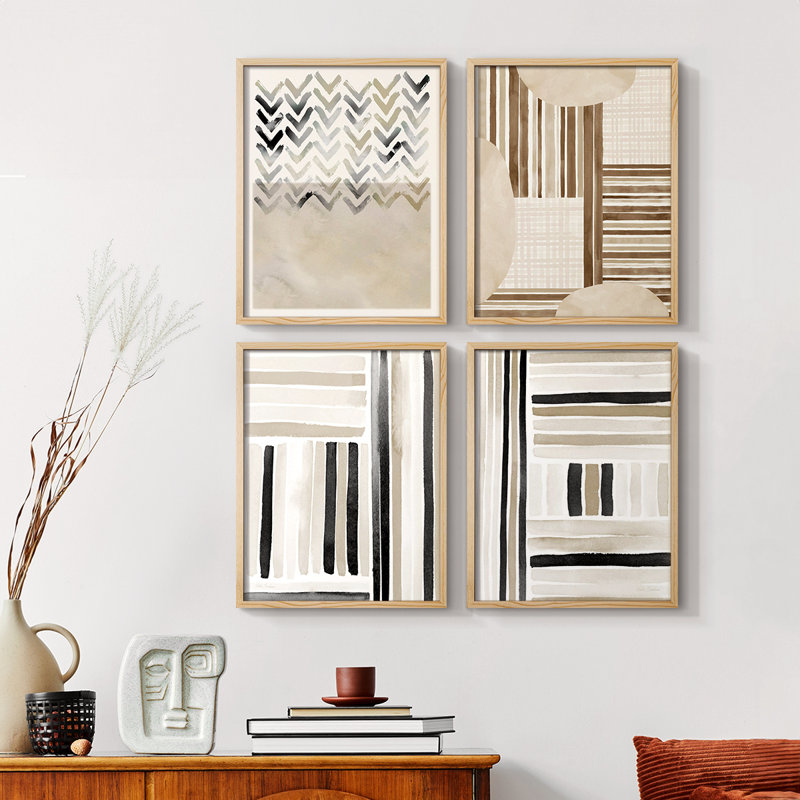 Soft Inspiration I Framed Print - Set of 4, 14" H x 44" W