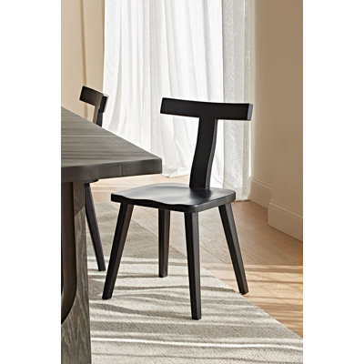 Solid Wood Armchair in Black