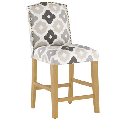 Delbreco Upholstered Counter Stool with Solid Wood Frame
