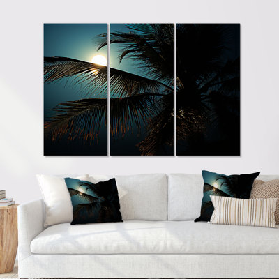 Ensemble d'art mural Sapphire Solitude Palm Serenity - Palmiers et palmiers