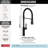 Renaldi Pro Style Commercial Kitchen Faucet, Pull Down Sprayer Kitchen Sink Faucet Matte Black-118828331
