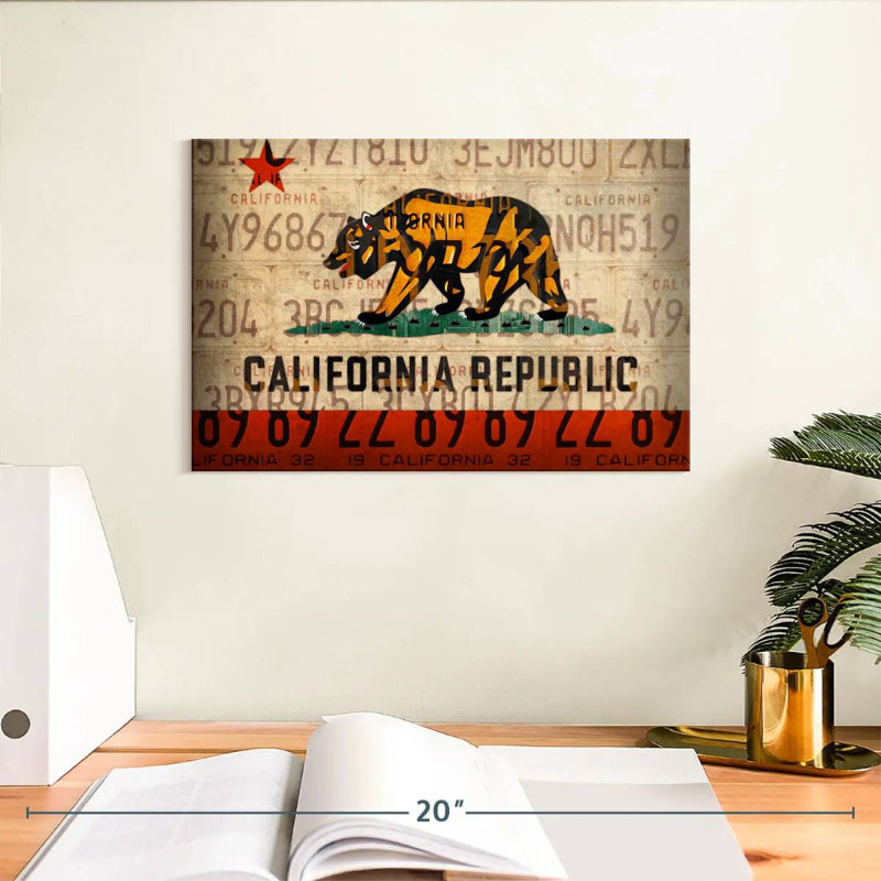 Cali State Flag License Plates, 8" H x 12" W