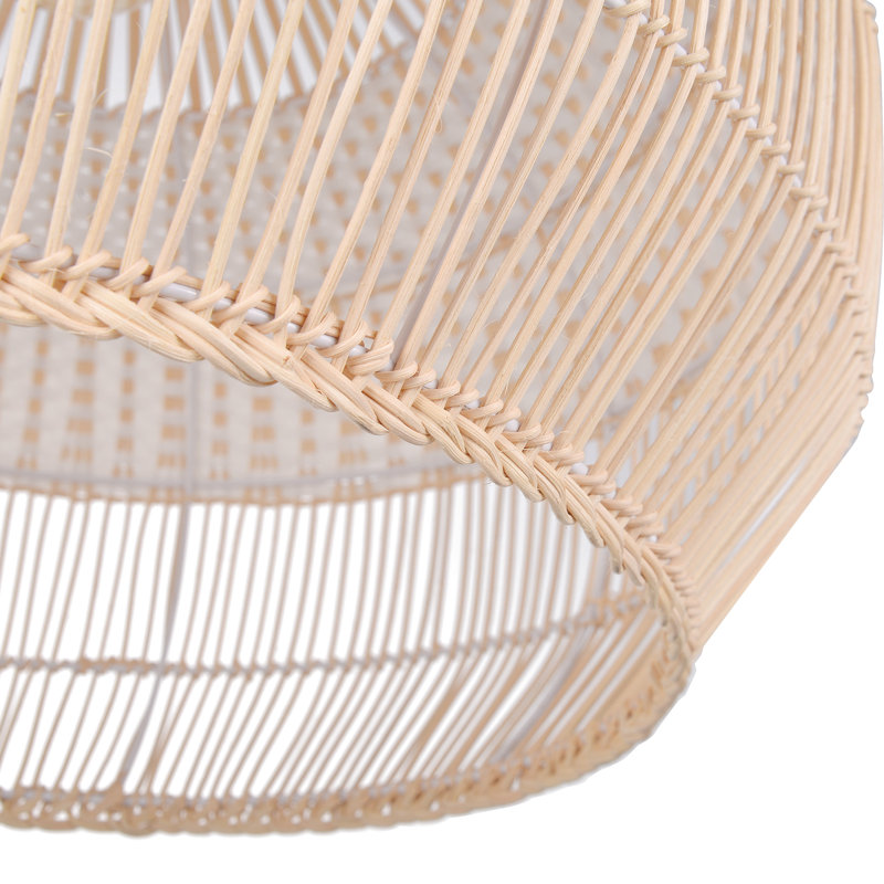 Calpella -Natural and White Rattan Light Pendant, 19.69" H x 19.69" W x 19.69" D