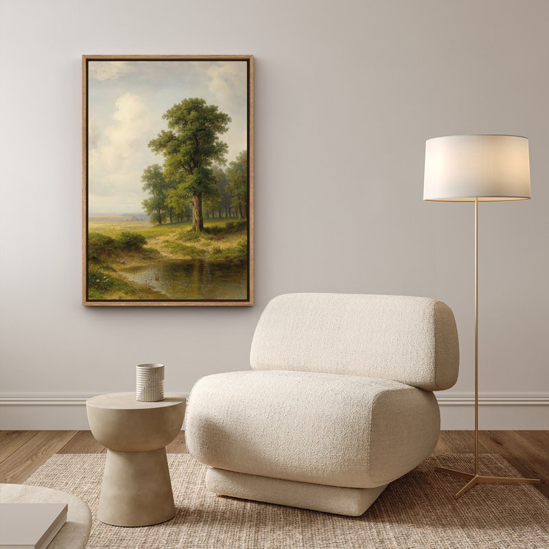Art mural encadré abstrait rétro antique classique pour chambre à coucher, H 24 po x l 16 po, Naturel