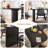 Modern Black Rectangular Solid Wood Dining Table-1801068274