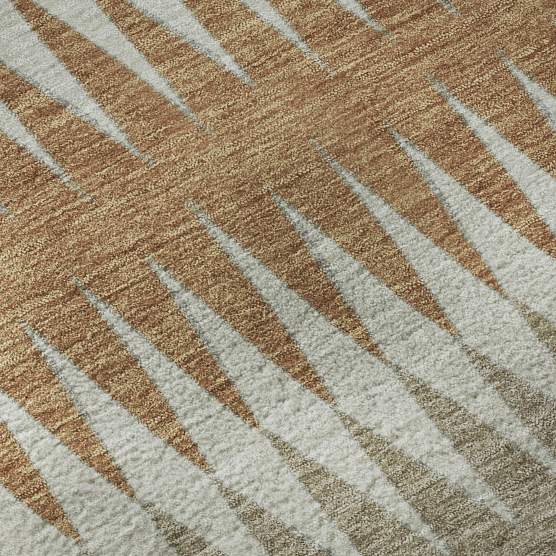 Tapis paprika de qualité supérieure lavable à la machine Prisco, Rectangle 2 pi 6 po x 3 pi 10 po