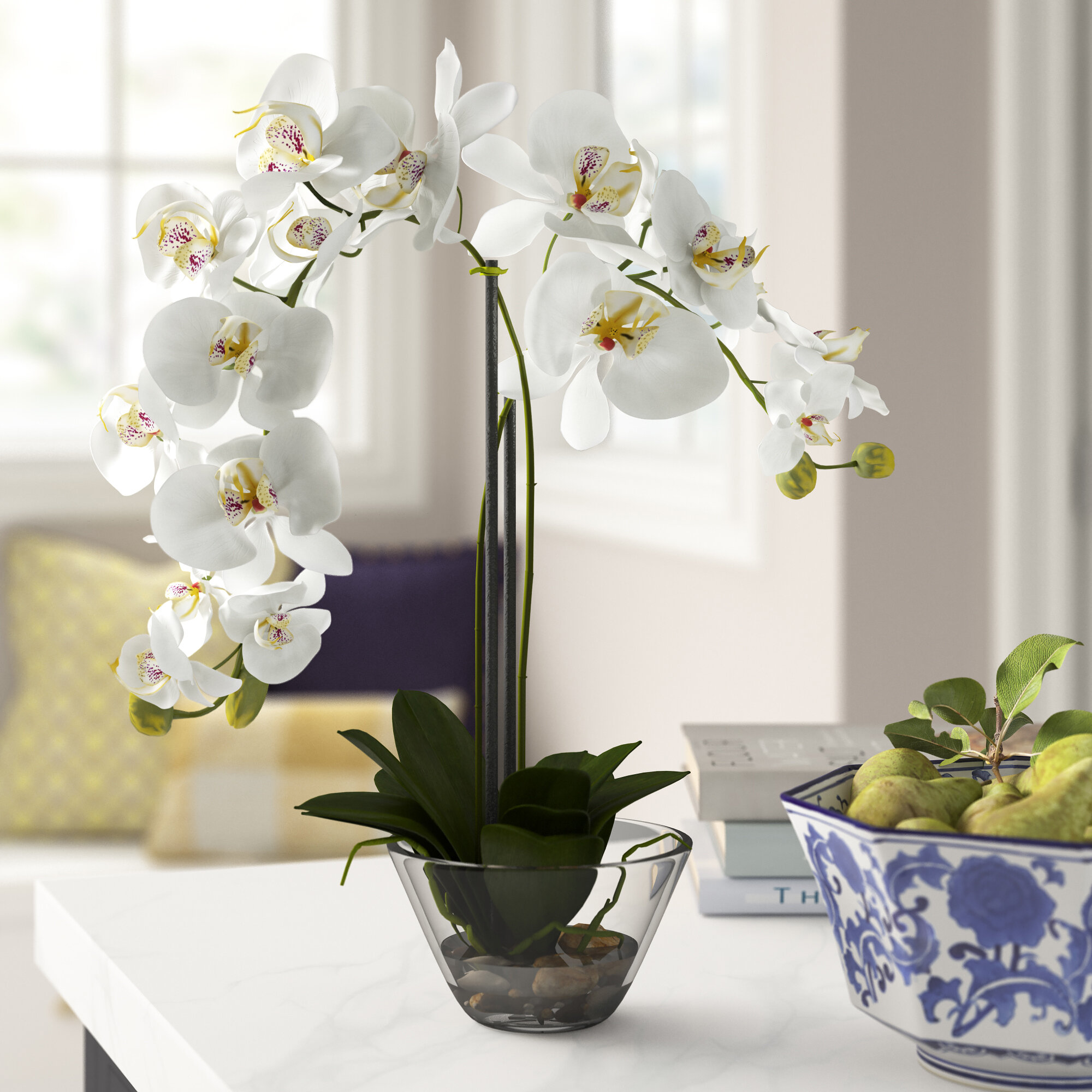 Three Posts™ Orchid Floral Arrangement Vase & Reviews | Wayfair