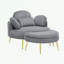 Fauteuils d'appoint en velours côtelé avec repose-pieds-911091811