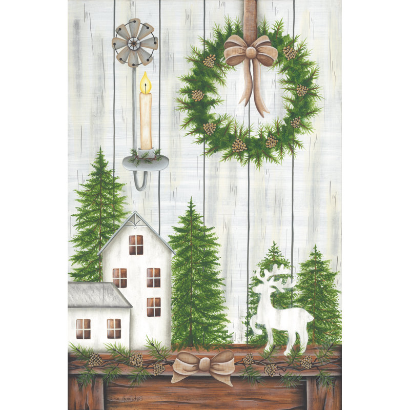 «Pine Tree Shelf» sur toile par Lisa Kennedy, reproduction, H 18 po x l 12 po x P 1,25 po