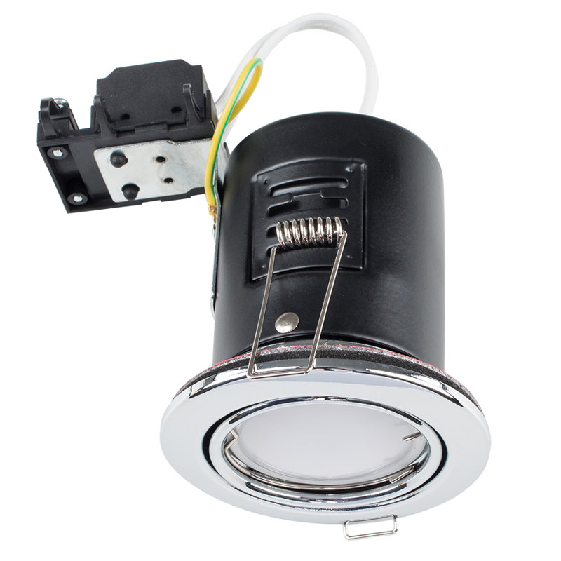 Fire Rated Cool Tiltable Retrofit Downlight, 6500K, Black Chrome