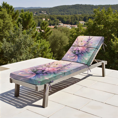  Coussin de patio pour l'extérieur 3 po Bouquet de roses élégantes Bouquet de roses lavande Couleurs pastel Coussin de chaise fantaisiste résistant à l'eau pour chaise