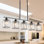 Luminaire suspendu 5 lumières en cristal pour îlot de cuisine