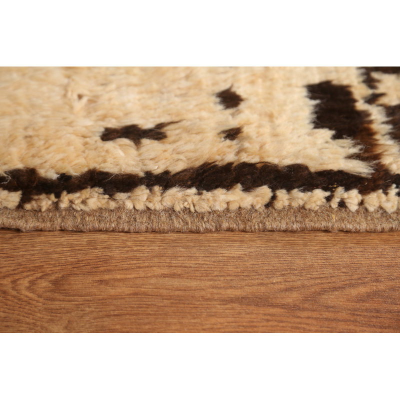 Tapis marocain ivoire en laine 7 x 10