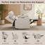Fauteuil inclinable électrique Marsha en similicuir silicone gris pâle avec fonction de levage, massage et position zéro gravité pour un confort optimal