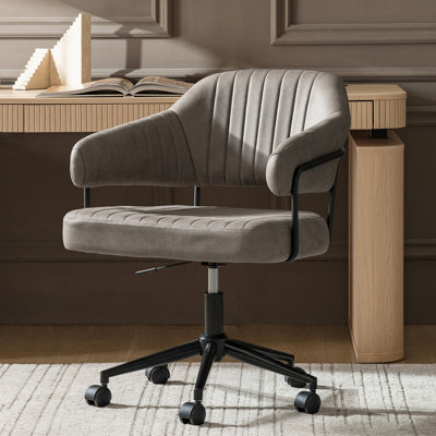 Honor Modern Industrial Simple Assembly Swivel Office Chair With Faux Leather And Tilt