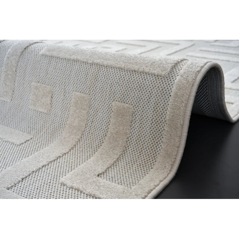 Tapis de haute qualité en polypropylène tissé à la machine de couleur blanche Beyaz), Rectangle 2 pi 7 po x 3 pi 3 po