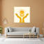 Mains dorées, soleil, lune, paysage abstrait contemporain, art mural-725459927