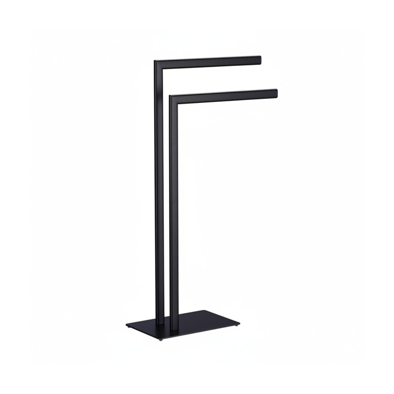 2 Bars Freestanding Iron Blanket Ladder Black