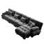 Canapé modulaire de luxe à 3 places modulaire, canapé en nuage de chenille gris surdimensionné en L avec tissu convertible en velours rétro exquis, coussins décoratifs profonds et rembourrés pour le salon