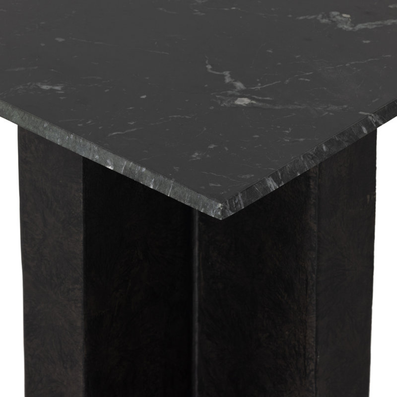 Terrell Black Marble and Aluminum End Table
