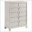 Commode blanche à 5 tiroirs Gwendolyn Pearl